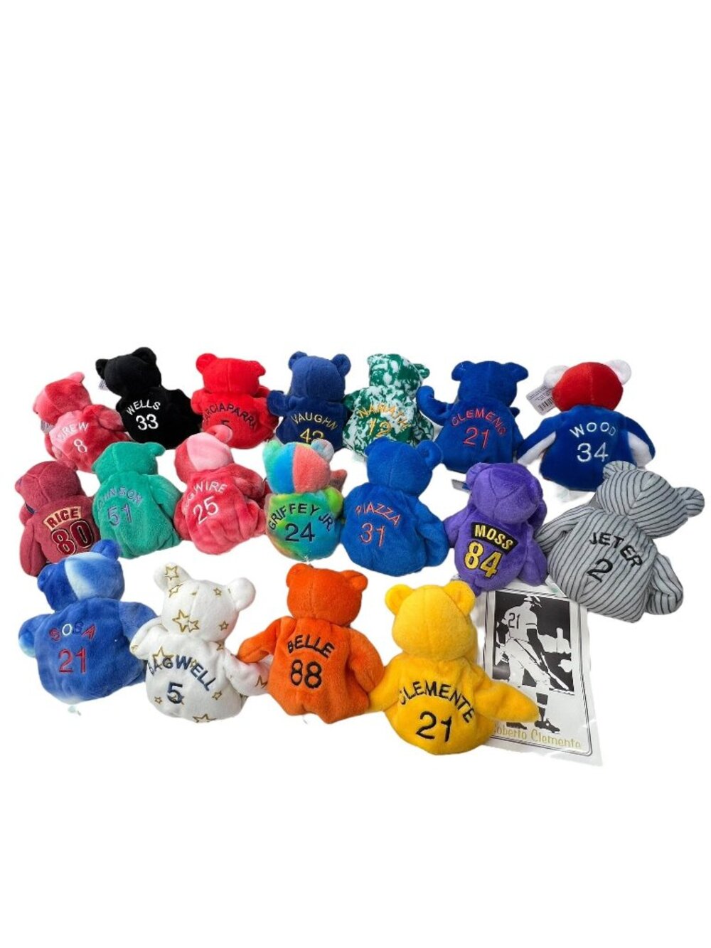 Lot Of 18 Salvino's Bamm Beanos Player Beanie Bears Clemente Jeter Griffey Jr
